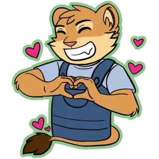 😘 Furry, Animal, Dessin animé, Cœur, Amour, Mignon telegram sticker
