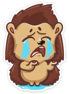 😭 hedgehog, crying, sad, cartoon, sticker telegram sticker