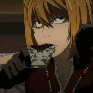 📓 Mello Death Note Аниме, Манга, Шоколад, Еда, Персонаж telegram sticker