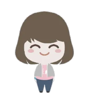 😄 Мультфильм, Девочка, Милый, Стикер, Персонаж, Кавайный telegram sticker
