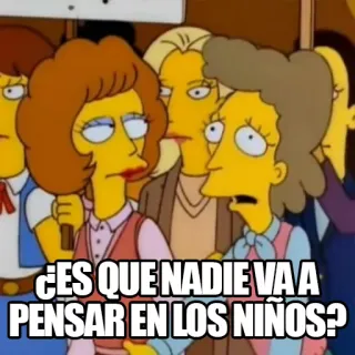 🙁 ¿ES QUE NADIE VA A PENSAR EN LOS NIÑOS? i simpson, bambini, citazione, spagnolo, cartoni animati telegram sticker