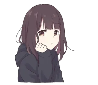 😐 Animé, Fille, Mignon, Manga, Dessin animé telegram sticker