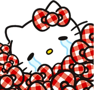 😍 Hello Kitty Hello Kitty, Sanrio, персонаж, плачет, грустный, мультфильм telegram sticker