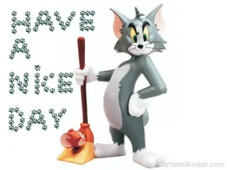 👍 Tom Cat Tom and Jerry HAVE A NICE DAY kartun, kucing, tikus, persahabatan, salam telegram sticker