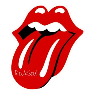 🤟 RockSoul labbra, lingua, rock, rosso, logo band telegram sticker