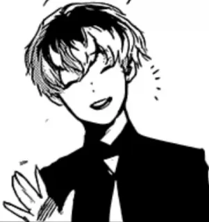 ☕ Anime, Manga, Personaggio, Arte, Illustrazione, Bianco e nero telegram sticker