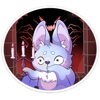 🧛‍♂️ Fledermaus, Cartoon, Monster, süß, Kerzenständer, gruselig, Horror whatsapp sticker