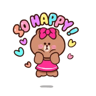😊 SO HAPPY felice, orso, cartone animato, carino, animale whatsapp sticker