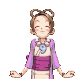 😇 Maya Fey Ace Attorney Maya Fey, Ace Attorney, Anime, Video game, Médium espírita telegram sticker