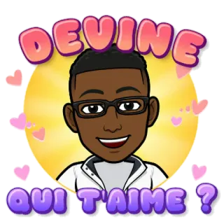 🤩 DEVINE QUI T'AIME ? Bitmoji, 漫画, ハート, 愛, 当てて, 好きな人は誰 telegram sticker