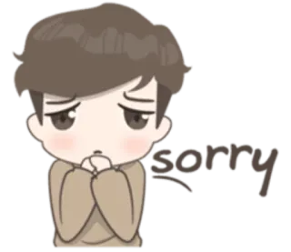 😢 Sorry disculpa, triste, perdón, dibujos animados, emoción telegram sticker