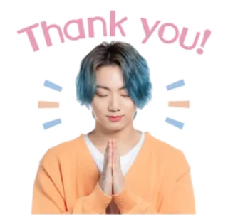 🙏 Thank you! merci, gratitude, personne, coréen, salutation telegram sticker