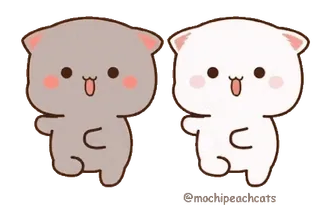 💃 gato, lindo, kawaii, dibujo animado, animal, melocotón, mochi, oso telegram sticker