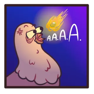 😰 A.A.A.A. pombo, desenho animado, adesivo, pássaro, gritando, meteoro telegram sticker