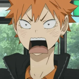 ✨ Hinata Shoyo Haikyuu!! Anime, Haikyuu, Hinata Shoyo, Personagem, Engraçado, Expressão telegram sticker