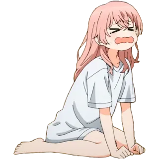 😭 anime, girl, crying, upset, pink hair, cartoon telegram sticker