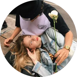 ❤️ casal, amor, romance, rosa, afeição telegram sticker