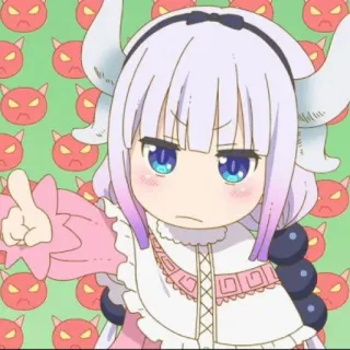 🍥 Kanna Kamui Miss Kobayashi's Dragon Maid Anime, Drache, Kanna, Kanna Kamui, Miss Kobayashis Dragon Maid, Zeigen, Cartoon telegram sticker