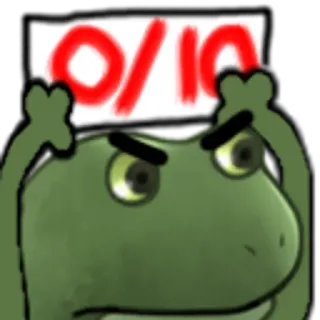 💯 9/10 rating, score, frog, meme telegram sticker