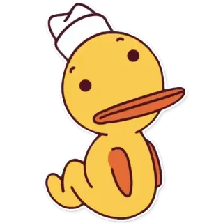 😑 утка, милый, животное, мультфильм, желтый, птица, шляпа telegram sticker