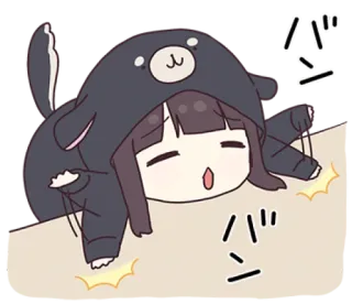 🌩 バン Anime, Cartoon, Mädchen, Süß, Tier telegram sticker