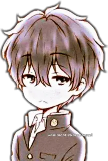 😒 animostickerchannel Anime, Chłopak, Mundur szkolny, Naklejka, Słodki telegram sticker