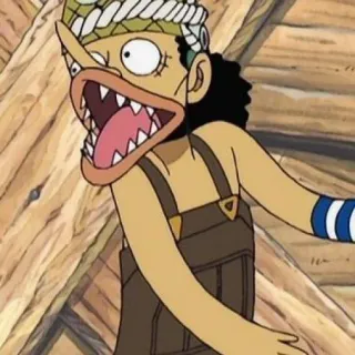 👎 Usopp One Piece Аниме, Манга, Пират, Смешно, Реакция whatsapp sticker