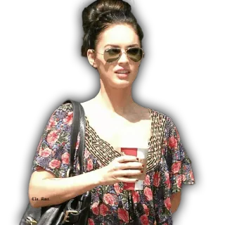 ☕️ Megan Fox Schauspielerin, Promi, Sonnenbrille, Blumen, Frau telegram sticker