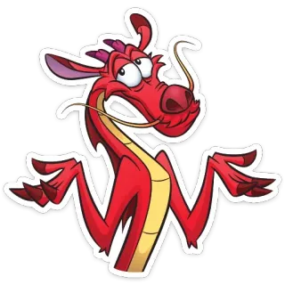 🤷‍♂️ Mushu Mulan dragón, Mushu, Mulán, Disney, dibujos animados whatsapp sticker