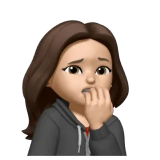😣 Memoji, nervoso, ansioso, preocupado telegram sticker