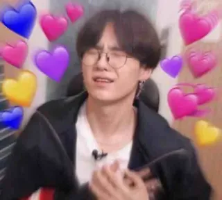 💓 kpop, herz, liebe, min yoongi, bts, süß, brille, lieb telegram sticker