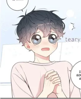 ✨ teary อนิเมะ, มังงะ, ร้องไห้, เศร้า, น้ำตา, เด็กผู้ชาย, ตัวละคร, ภาพประกอบ telegram sticker