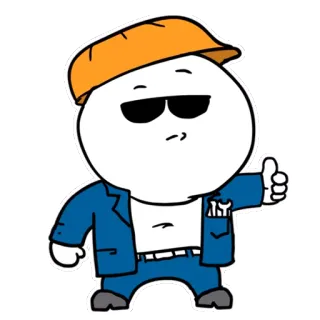 👍 cartoon, character, thumbs up, person, sticker telegram sticker