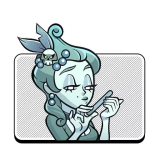 😌 Cartoon, Spook, Personage, Vrouw, Schedel telegram sticker