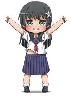 😁 Аниме, Школьница, Чиби, Мило, Девочка, Униформа telegram sticker