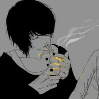 🚬 Hút thuốc, Thuốc lá, Bật lửa, Anime, Manga, Tuổi teen whatsapp sticker