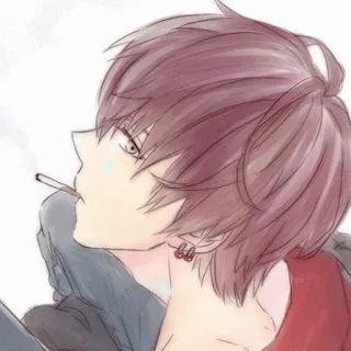 🚬 Аниме, Курение, Сигарета, Рисунок, Мультфильм, Манга telegram sticker