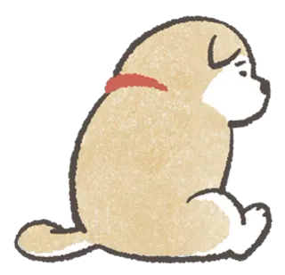 😞 cão, filhote, fofo, triste, ilustração, desenho animado whatsapp sticker