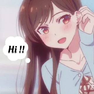 👋 Hi !! Anime girl, Xin chào, Chào, Lời chào, Phim hoạt hình whatsapp sticker