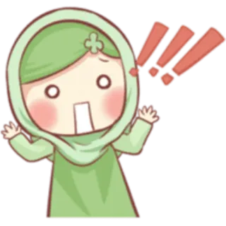 😱 Hijab, Muslim, Islam, Mädchen, Süß, Cartoon whatsapp sticker