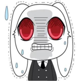 😰 兔子, 卡通, 流汗, 焦虑, 压力, 害怕, 角色, 眼睛, 兔 whatsapp sticker