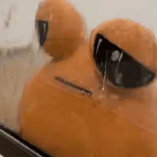 😭 frog, animal, sad, orange, toy telegram sticker