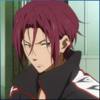 🌊 Rin Matsuoka Free! Аниме, Рин Мацуока, Free!, Персонаж, Пловец telegram sticker
