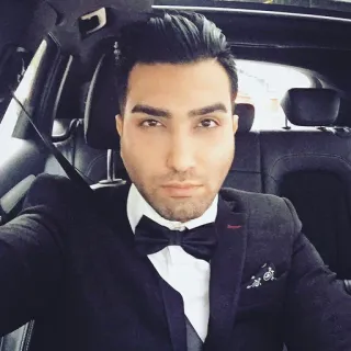 🖤 man, tuxedo, bowtie, formalwear, suit, portrait, car, handsome telegram sticker