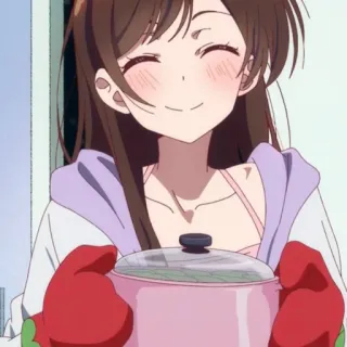 🍓 Chizuru Ichinose Rent-A-Girlfriend Anime, Chizuru Ichinose, Rent-a-Girlfriend, Fofo, Cozinha, Personagem telegram sticker
