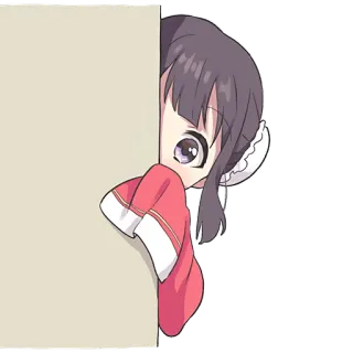 😶 Anime, Chica, Kawaii, Lindo, Asomando telegram sticker