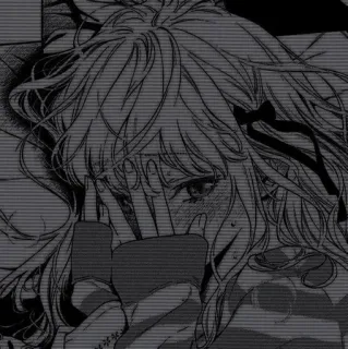 🖤 Anime, Garota, Mangá, Chorando, Triste telegram sticker