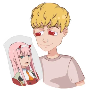 😍 Zero Two Darling in the Franxx Anime, Waifu, Zero Two, Dakimakura, Almohada, Amor, Darling in the Franxx whatsapp sticker