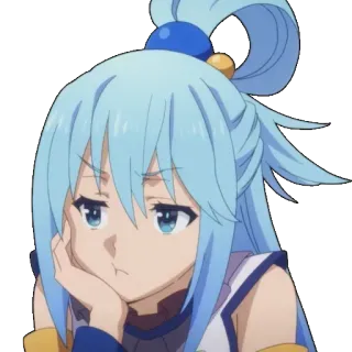 😤 Aqua Konosuba anime, character, aqua, konosuba, meme, sticker telegram sticker