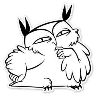 😏 올빼미, 만화, 새, 동물, 귀여운, 스티커 telegram sticker